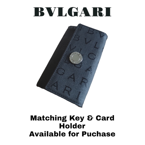 BVLGARI Authentic Black Canvas Zip Around Wallet - Picture 15 of 15